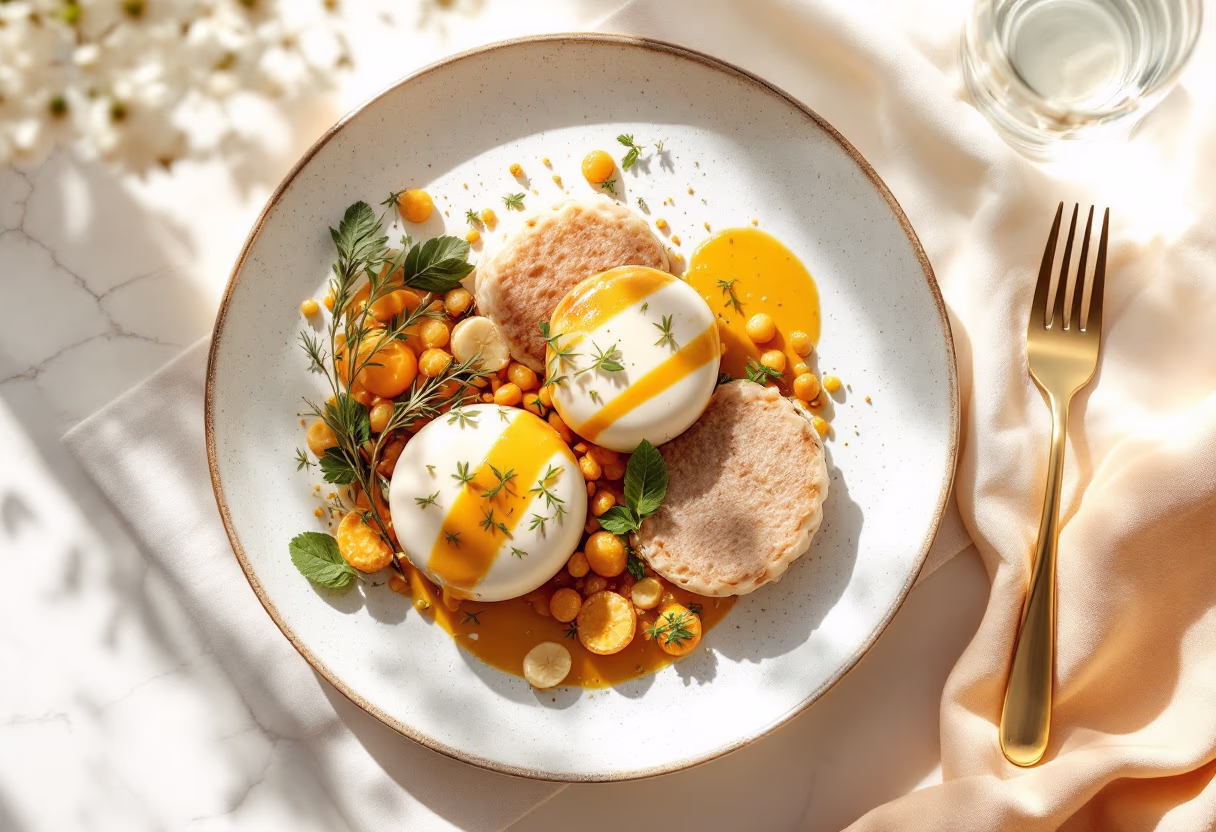 image of plated gourmet dish for a fine dining restaurant