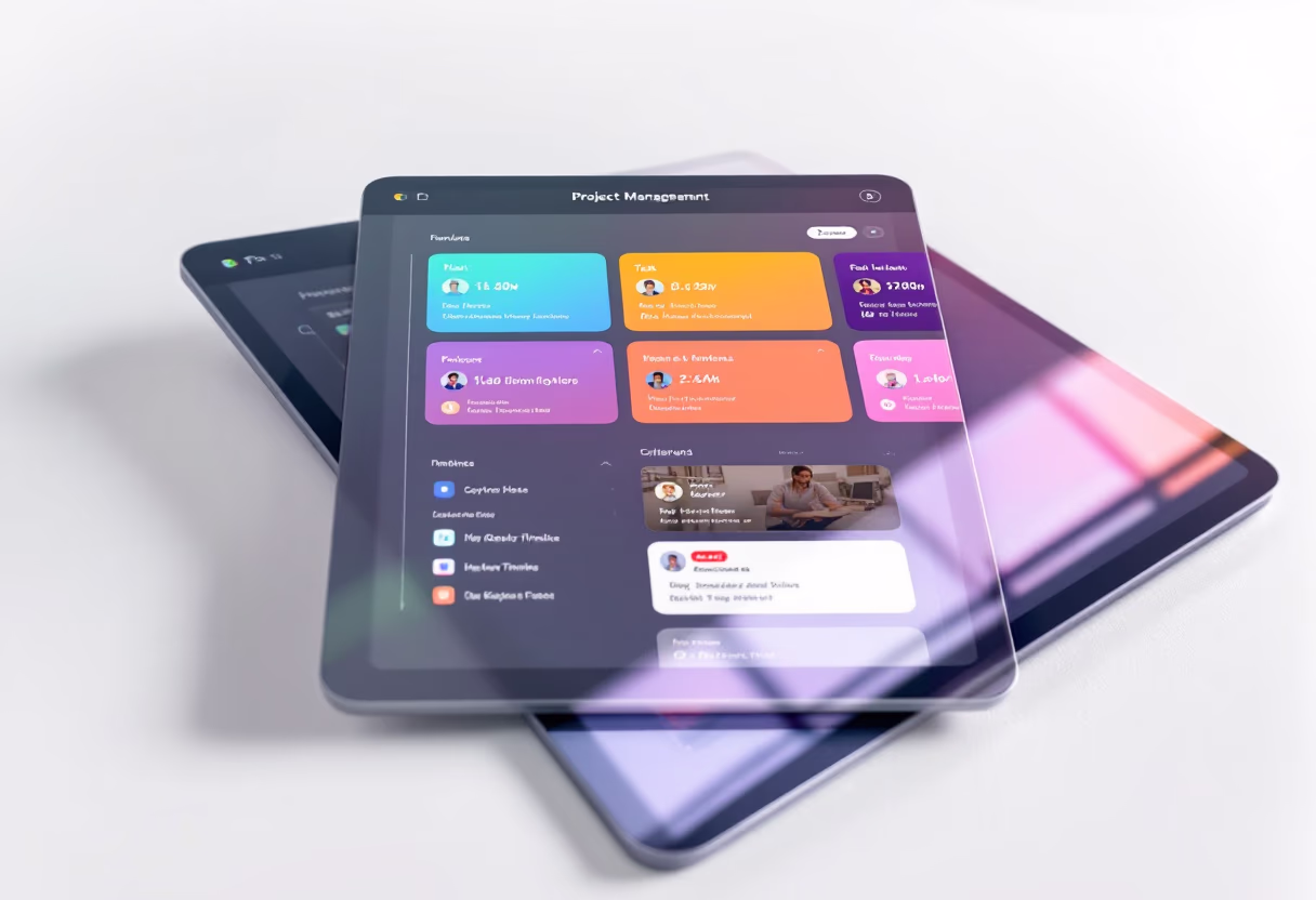 [interface] screenshot of app on a tablet (for a project management app)