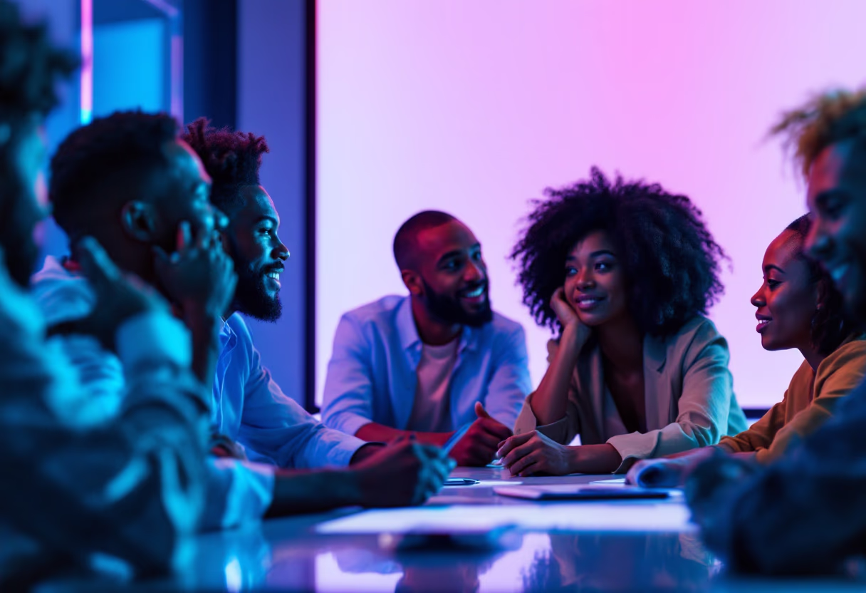 image of tech meeting (for a consumer apps)