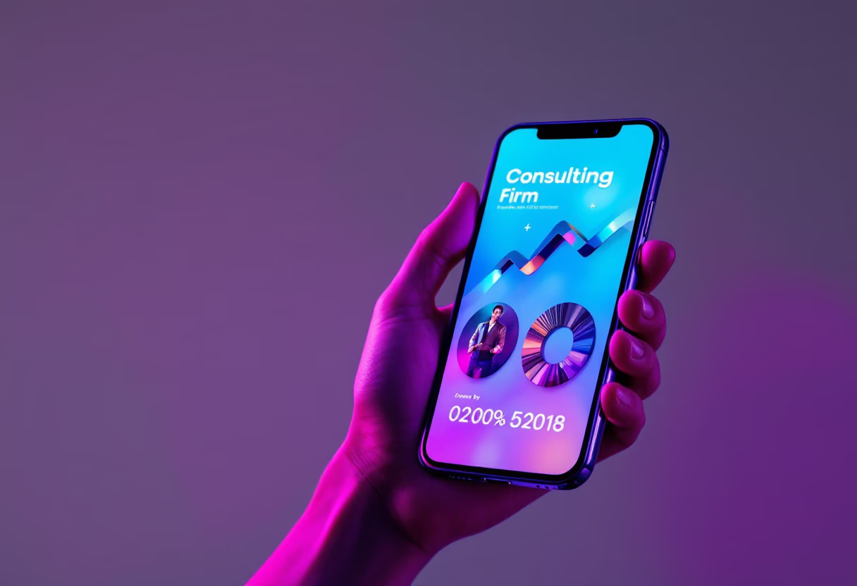 [digital project] image of website on a mobile device (for a consulting firm)