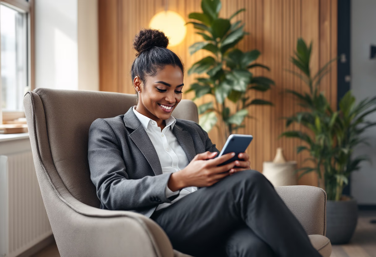 [interface] image of employee interacting with hr software (for a hr tech)