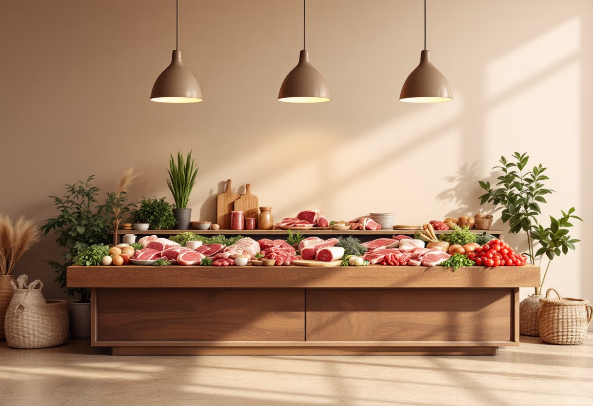 image of fresh meat counter (for a grocery store)