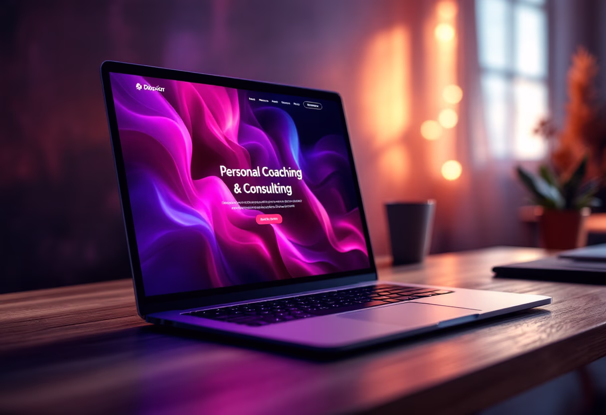 image of a laptop displaying a coaching blog