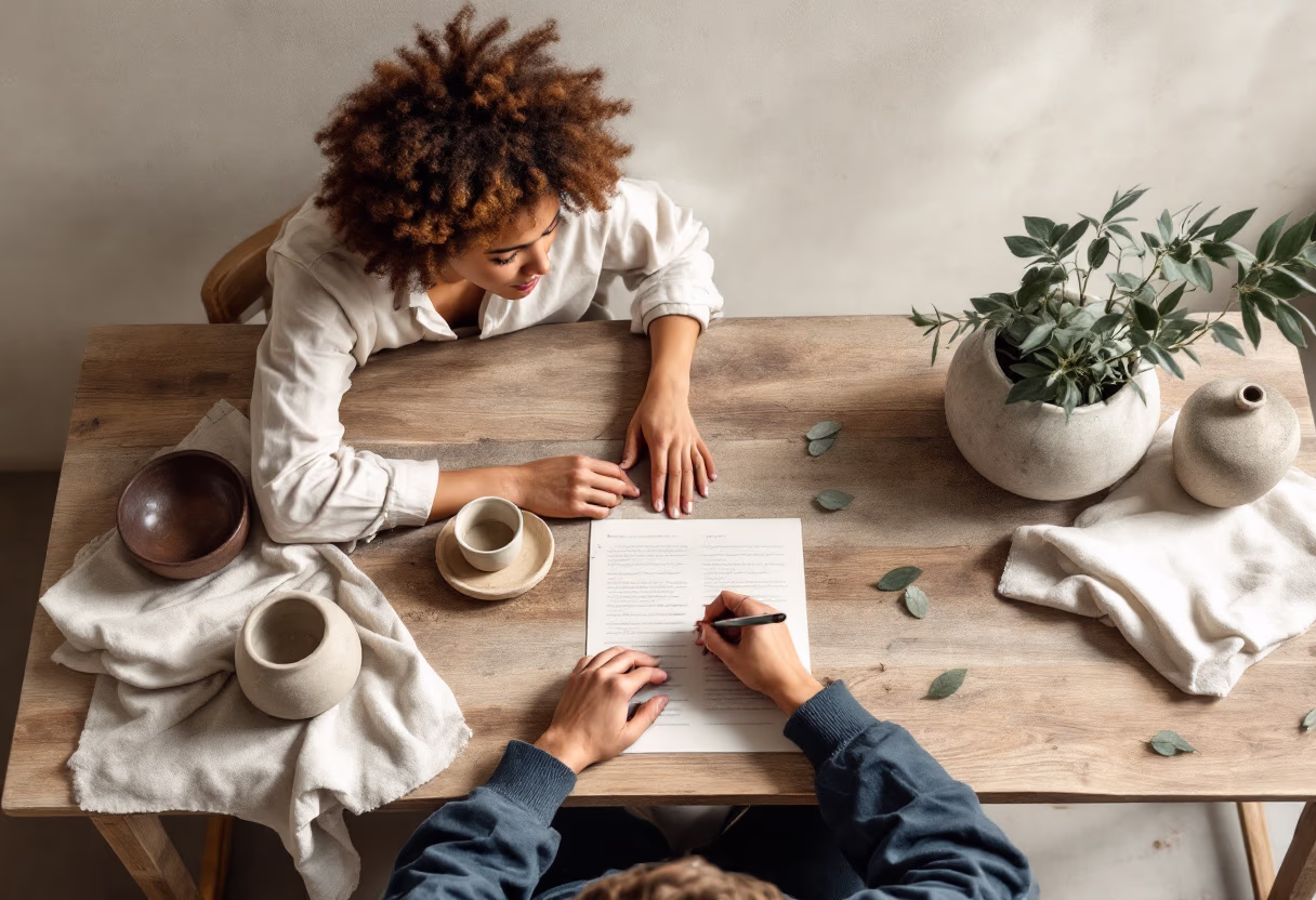 image of a person brainstorming ideas (for a productivity tools business)