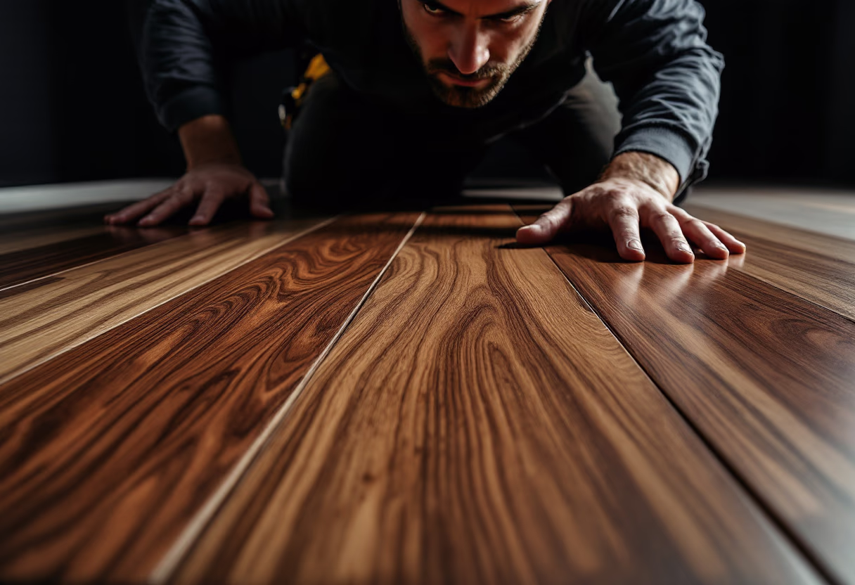 image of renovation process - flooring installation