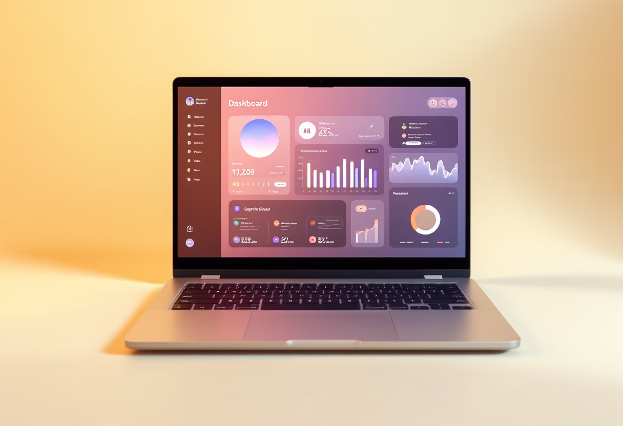 image of a laptop with software interface (for a b2b saas)