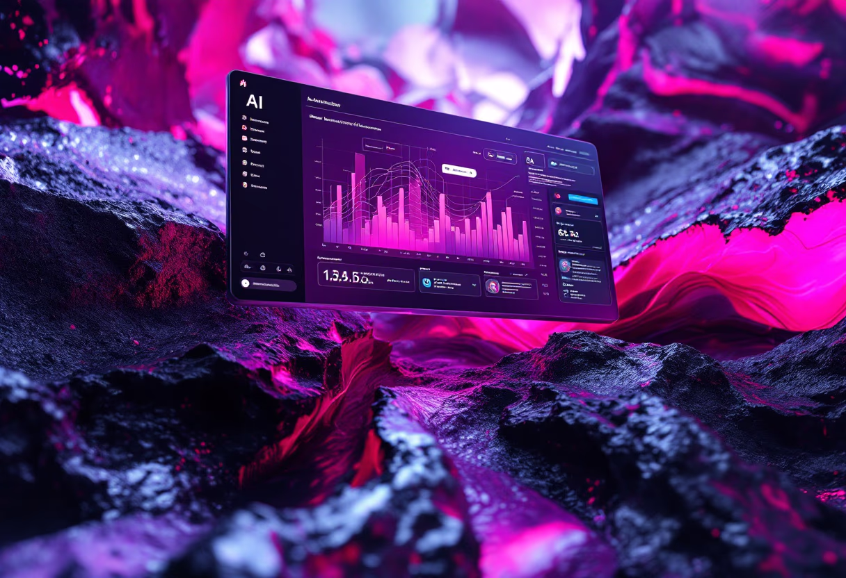 [interface] graphic design of different software modules for an ai marketing tech company
