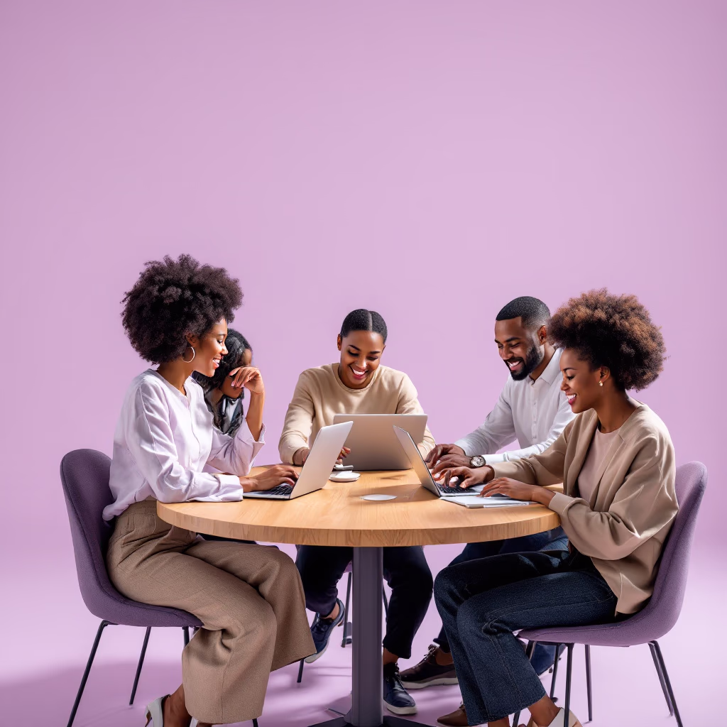 image of a team collaborating [team]