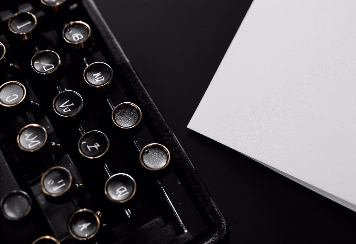 image of typewriter with paper for a writer