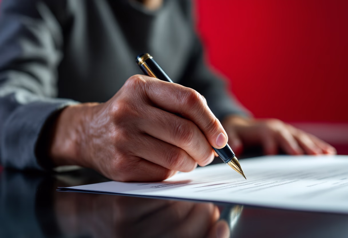 image of legal documents being signed