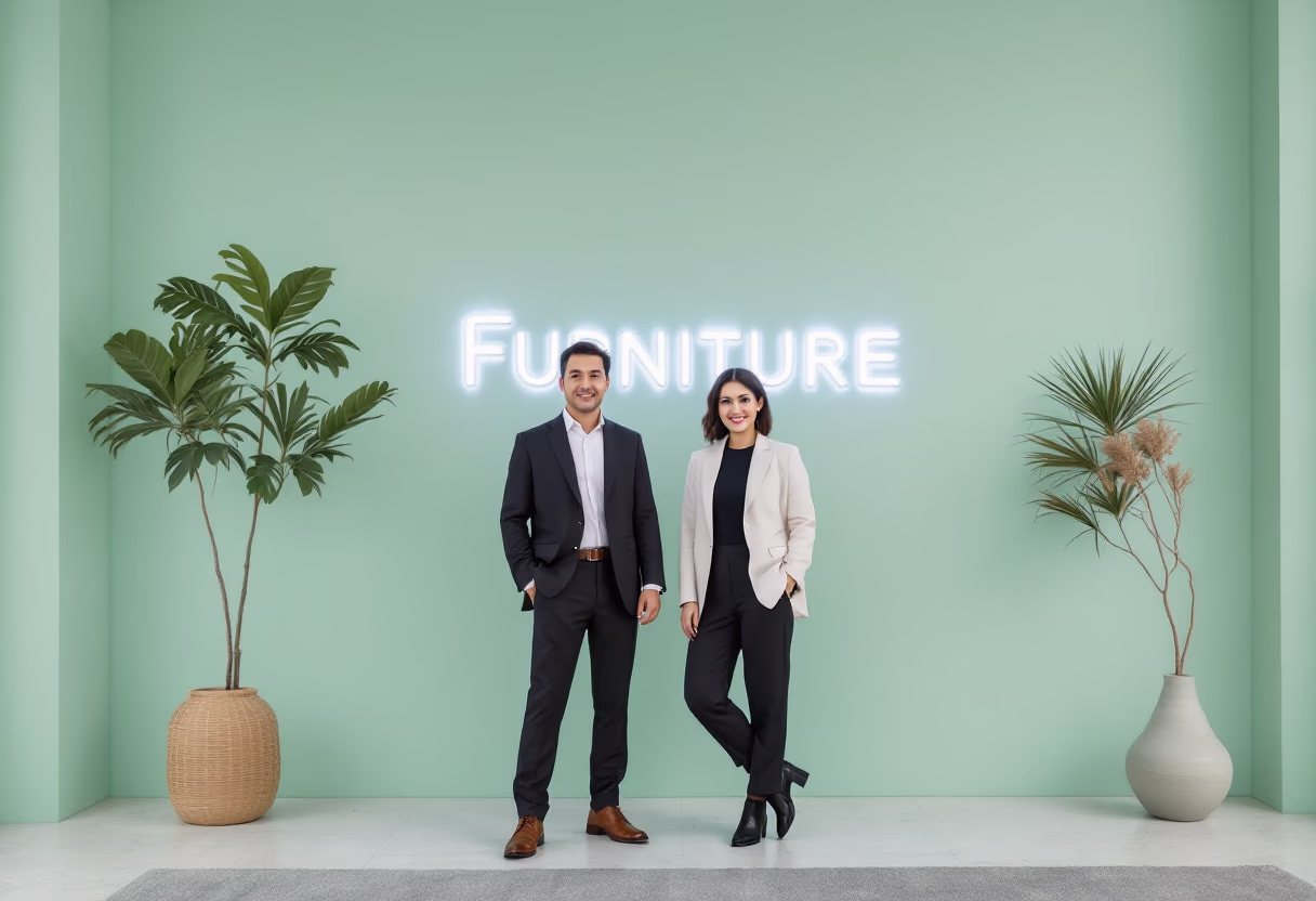image of founders in front of the store (for a furniture store)