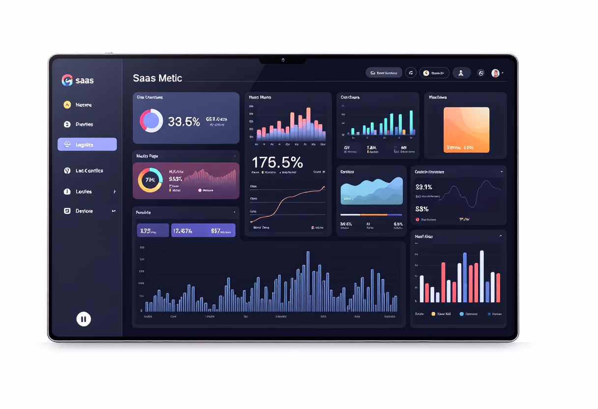 [interface] screenshot of data analytics dashboard (for an ai saas company)