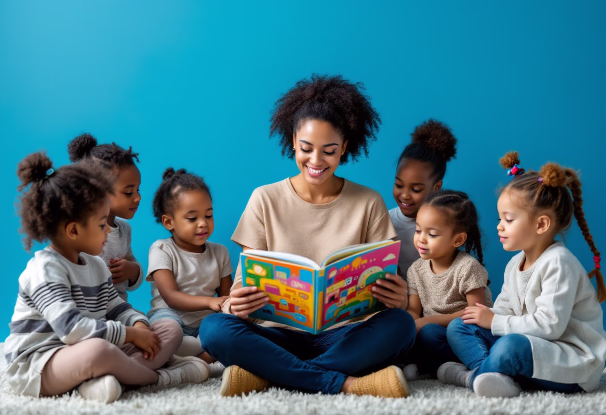 image of teacher with students (for a preschools & daycare)