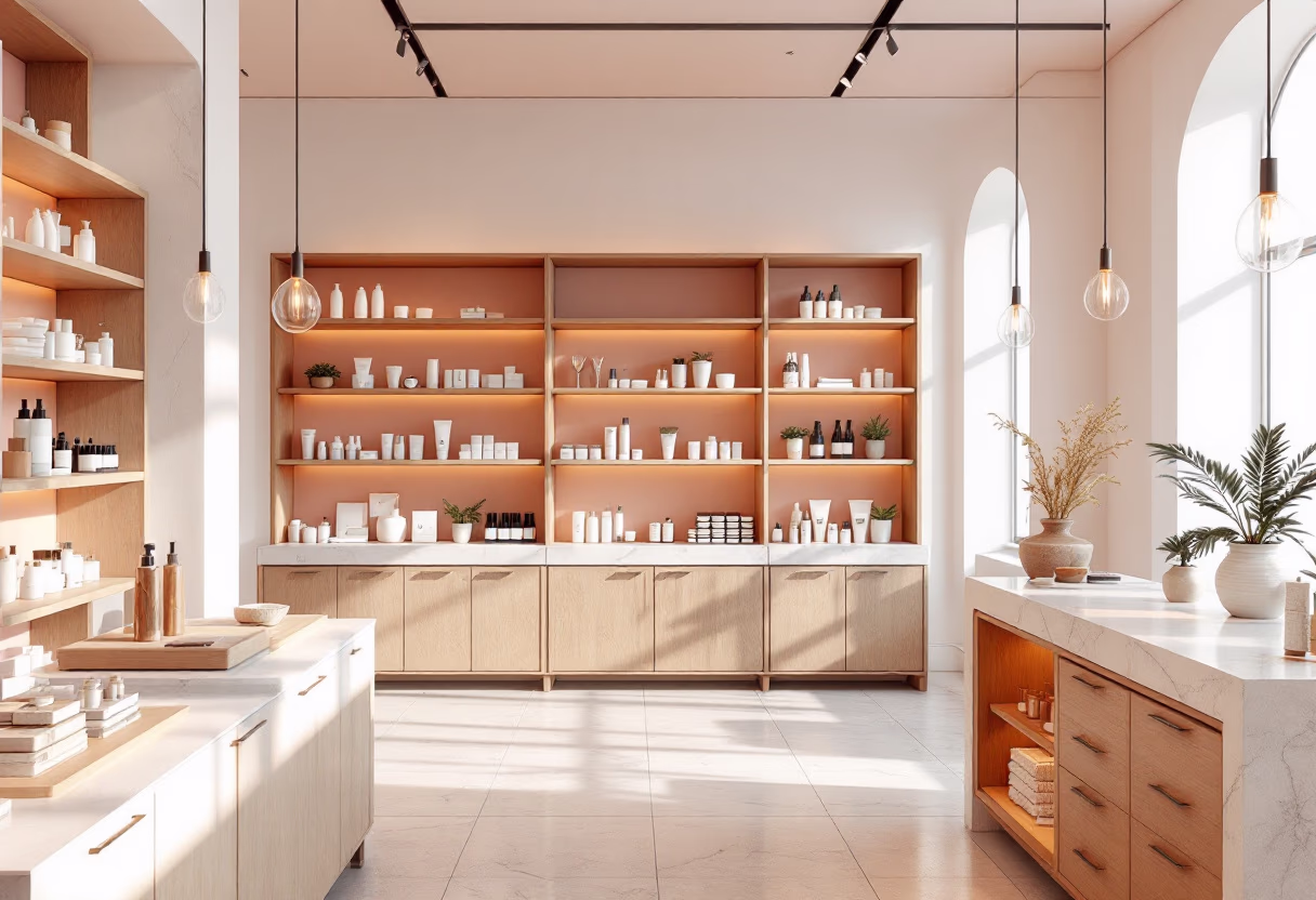 [background image] of retail setting for a beauty product