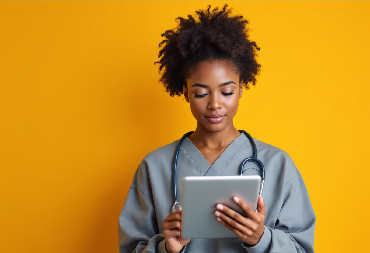 image of healthcare professional using ai software