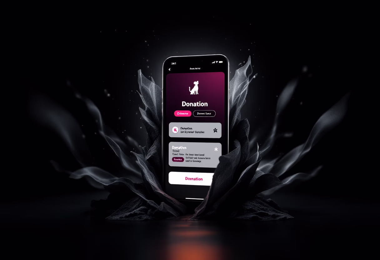 image of digital donation interface on a mobile device