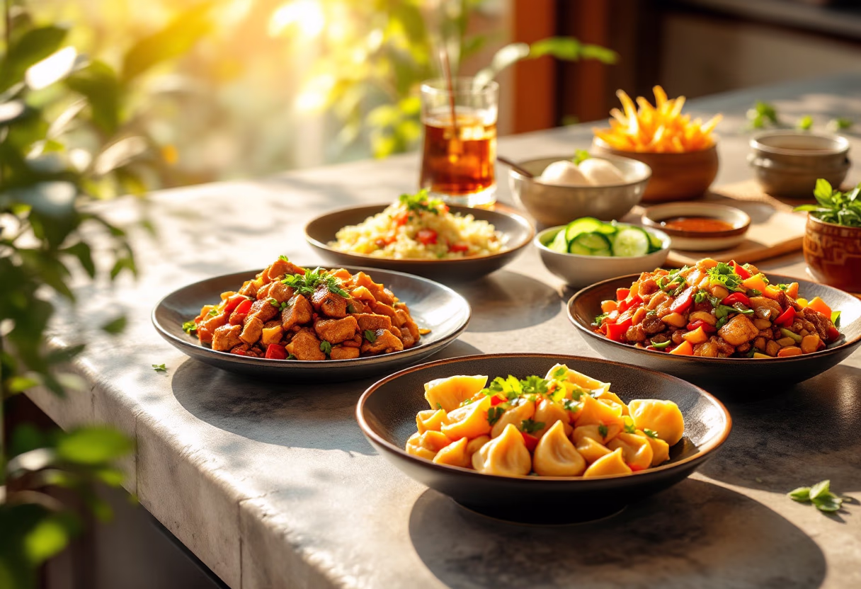 image of a main course assortment (for a chinese restaurant)