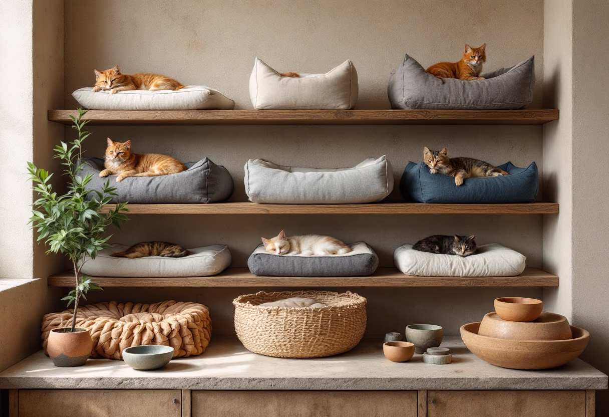 image of cat beds in store display