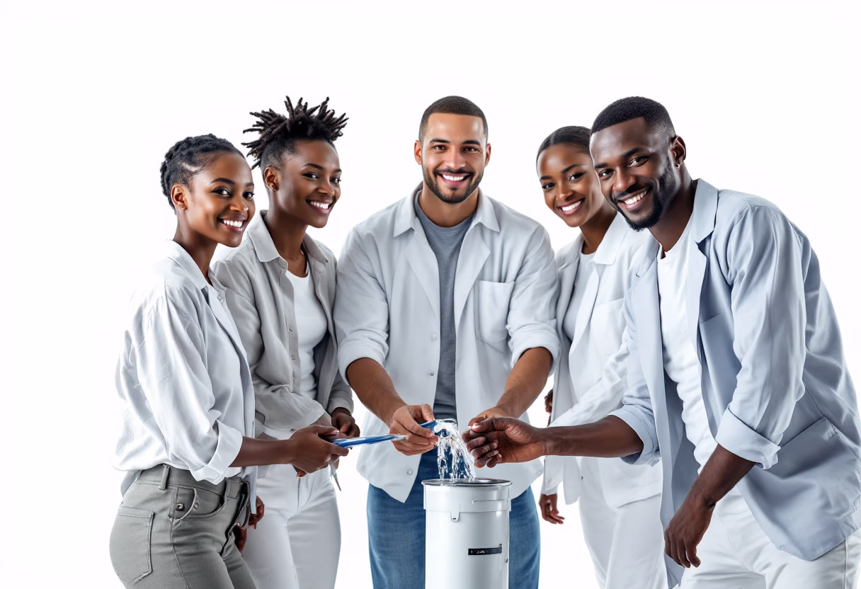 ongoing community project for clean water access in an african village