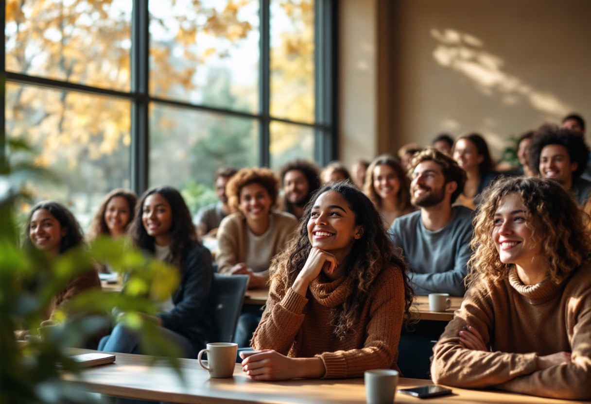 image of students attending a lecture (for a university)