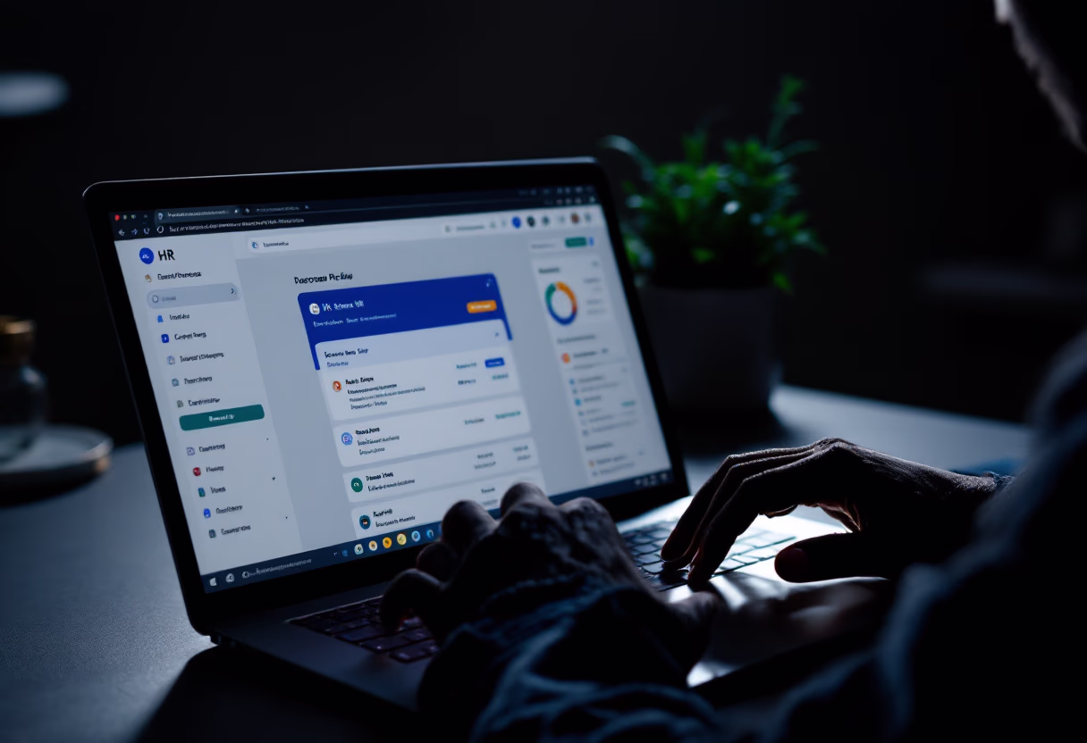 interface image of employee interacting with hr software