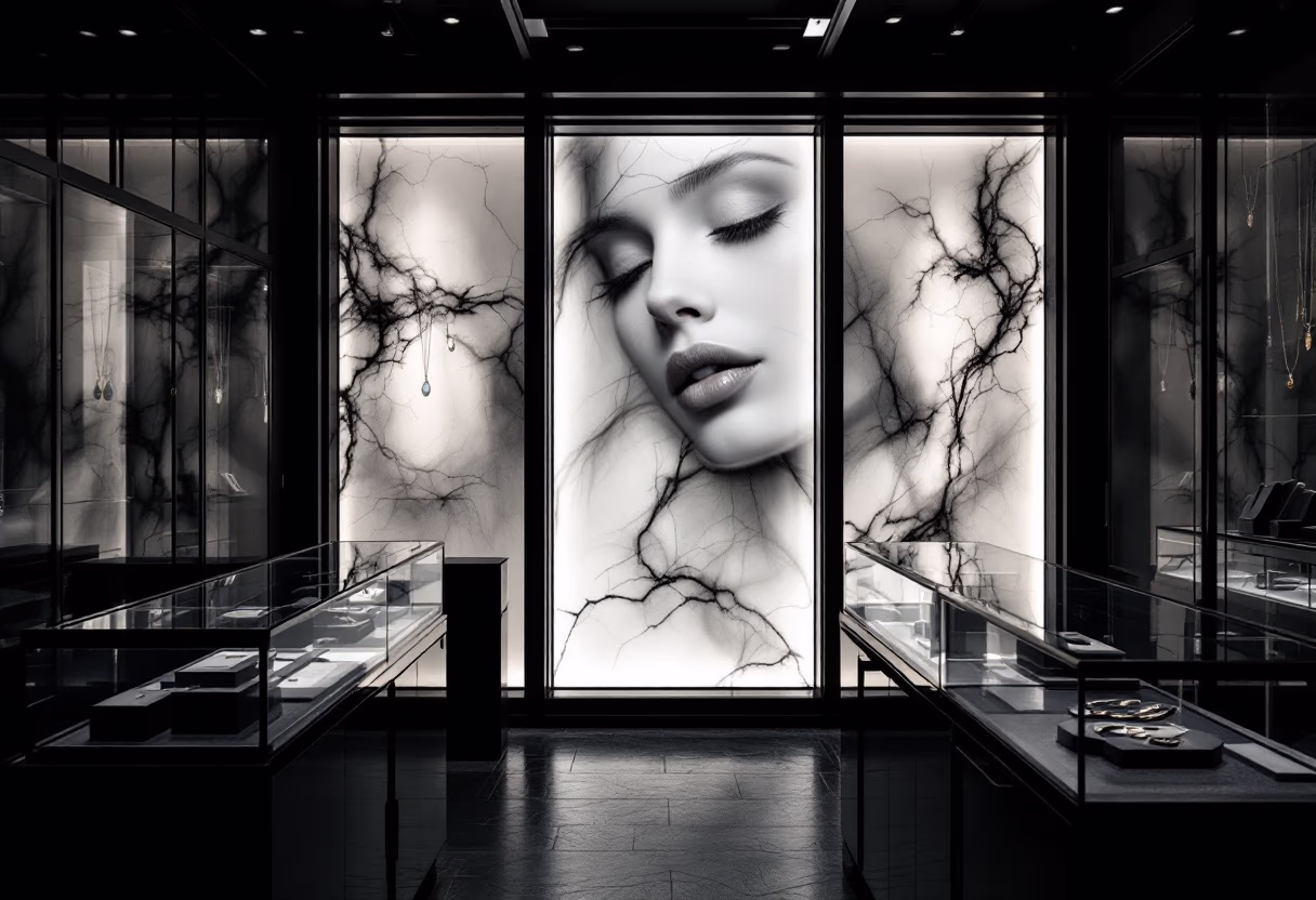 [background image] image of elegant retail setting (for a jewelry store)