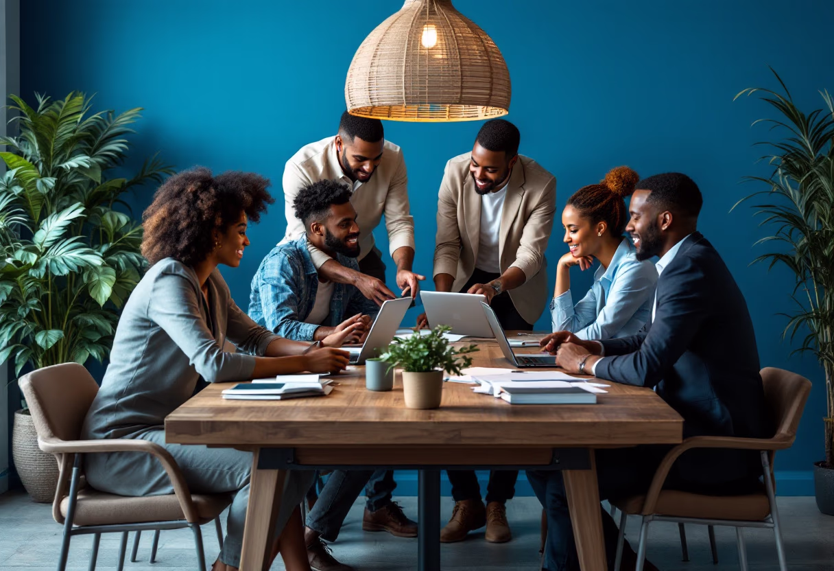 image of a marketing strategy meeting (for an ai marketing tech company)