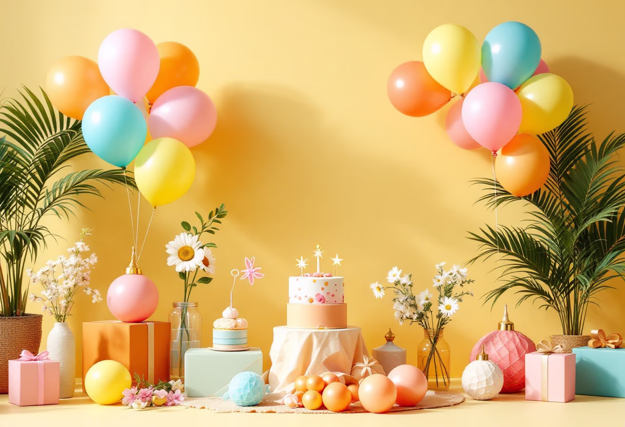 modern birthday party setup