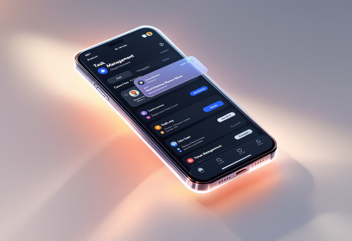 interface of task management module (for a productivity tools business)