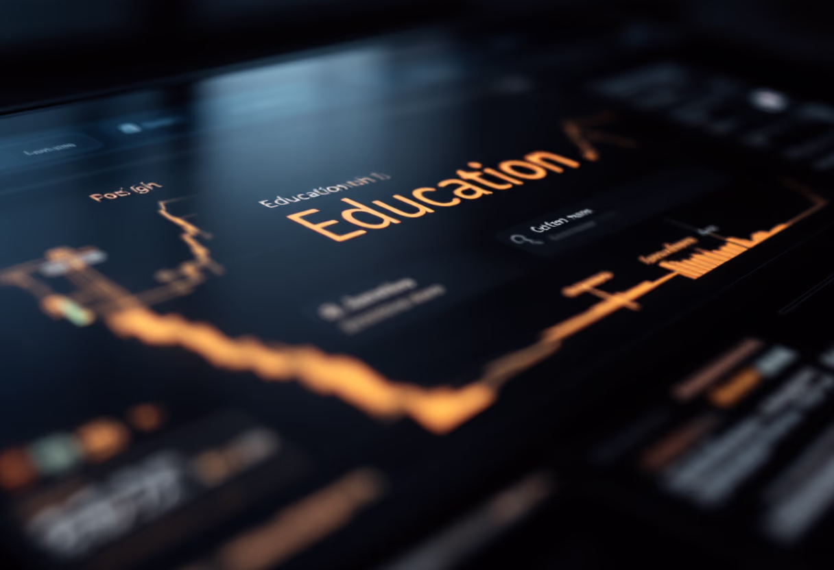 [interface] image of a computer showcasing educational software (for a edtech)