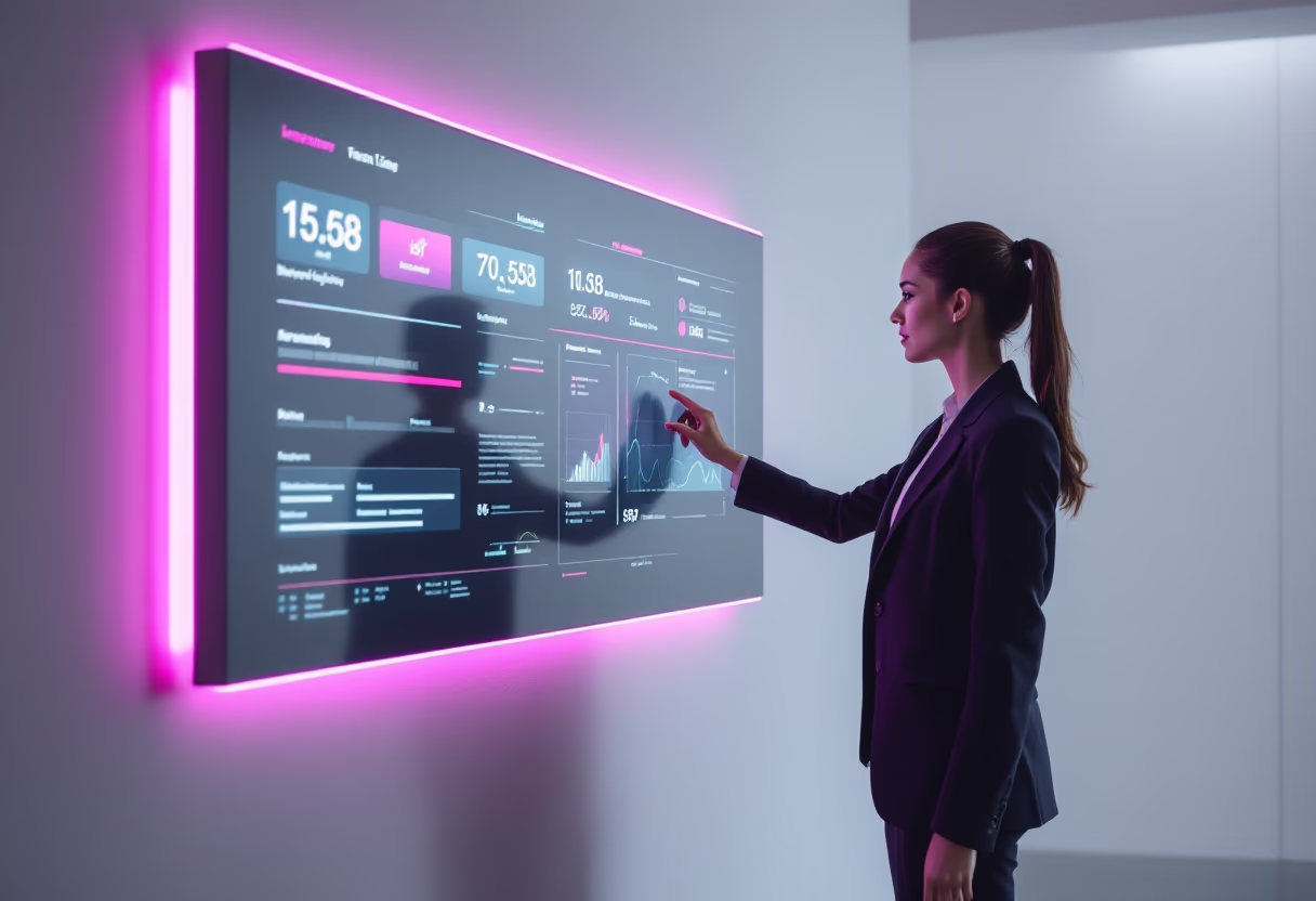 image of business professionals interacting with technology for a b2b saas
