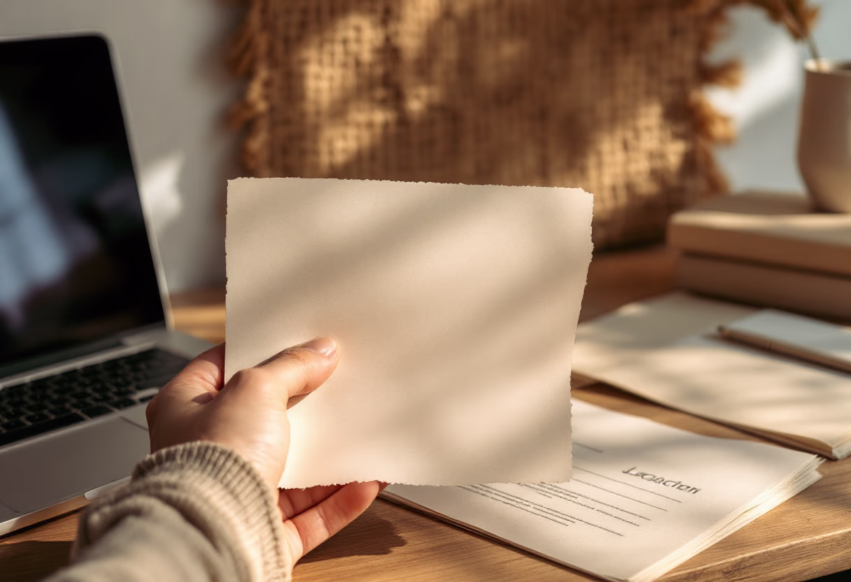 [background image] image of a work desk with a laptop and documents (for an ai legal tech company)