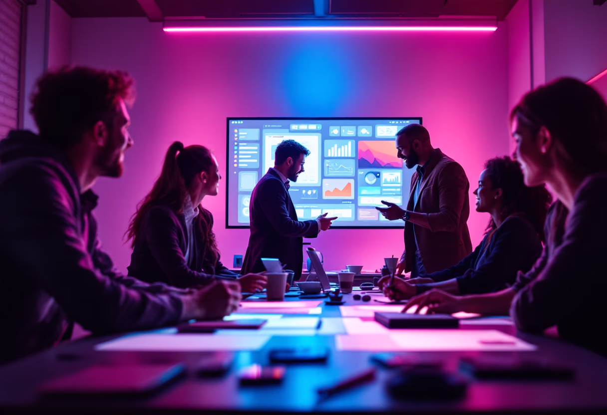 image of an office collaboration scene (for a mobility and transportation)