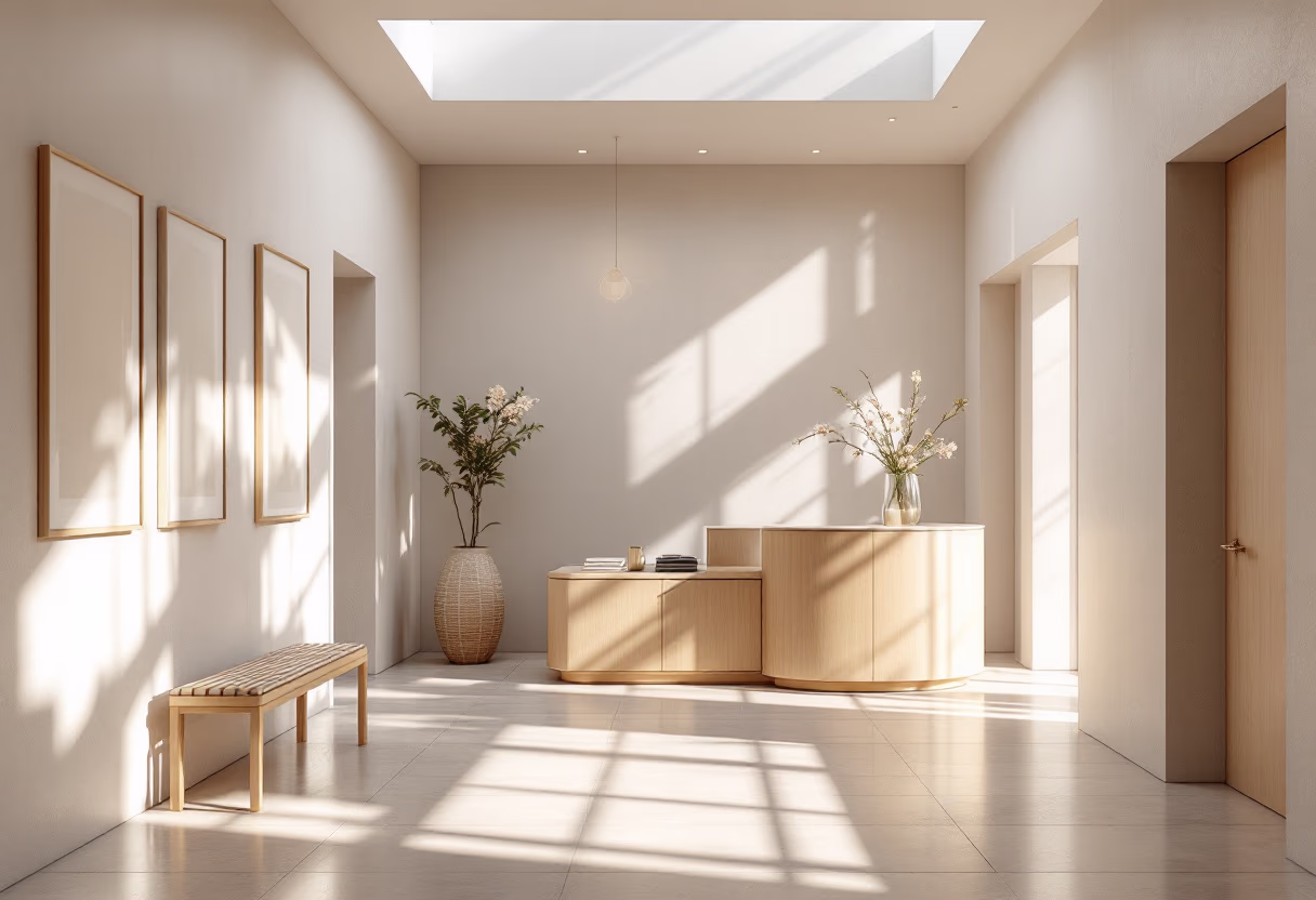 image of event registration desk for an art gallery