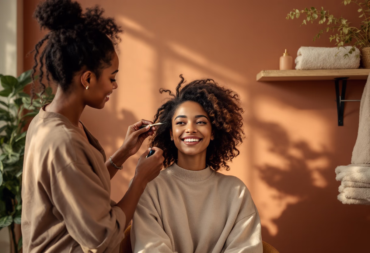 image of hairstyling service in progress