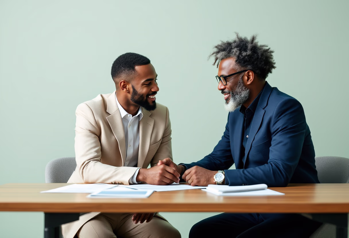 image of satisfied business client with accountant