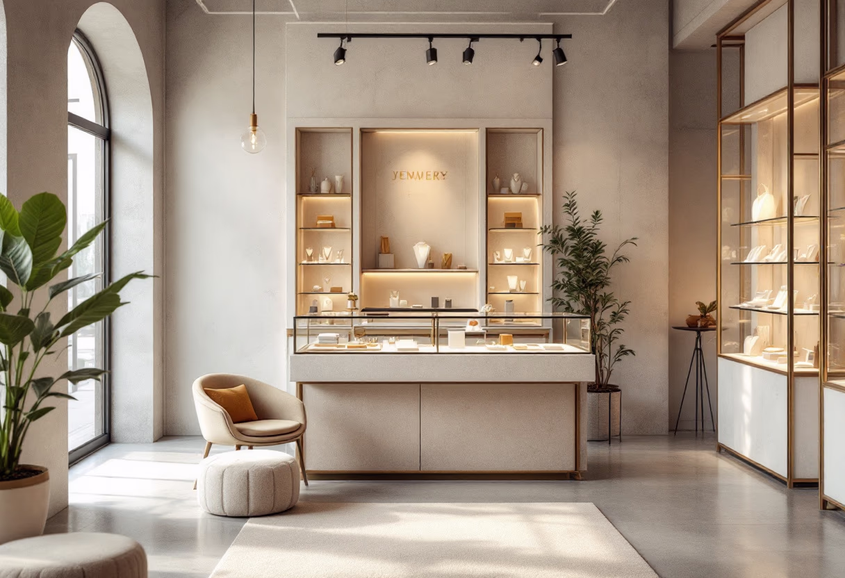 [background image] image of elegant retail setting (for a jewelry store)