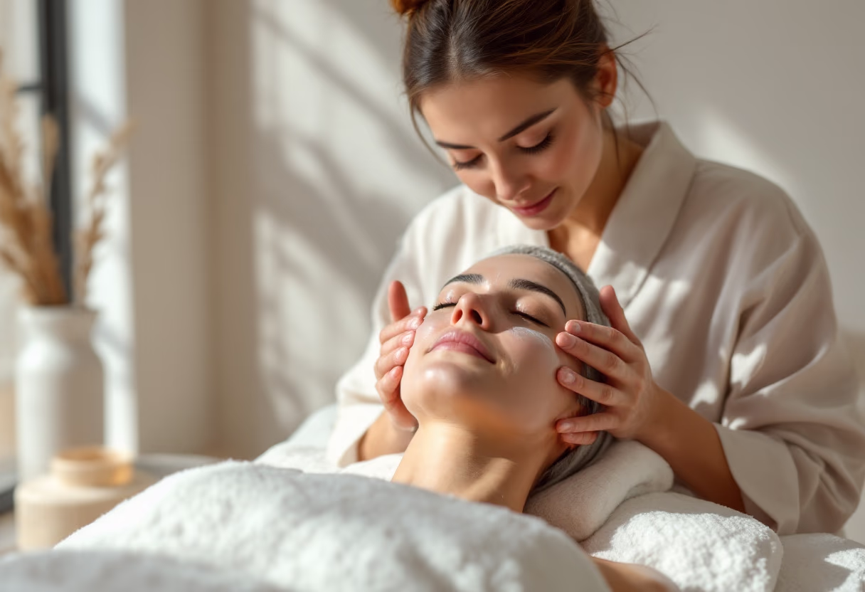 image of facial treatment being performed