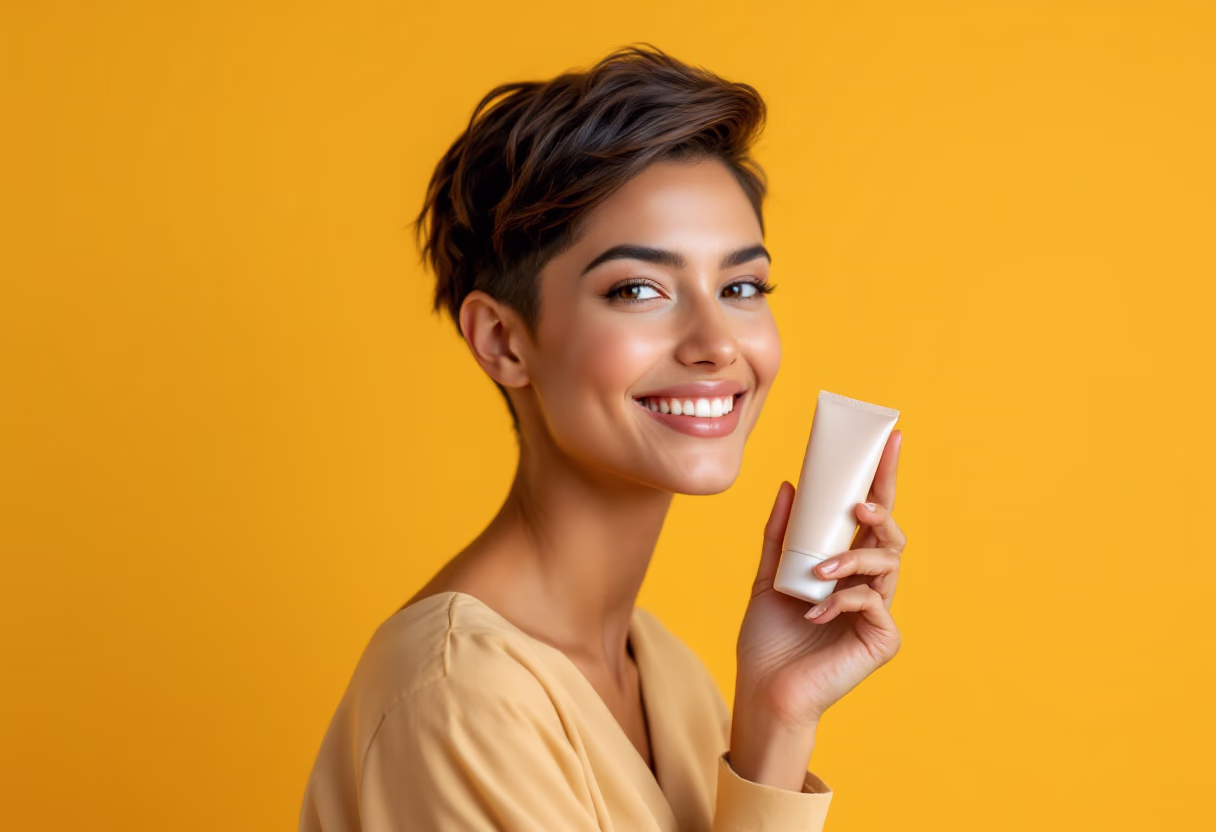 image of customer with beauty product