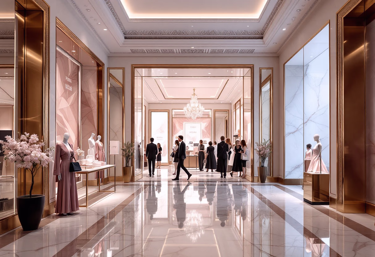 image of bustling department store entryway