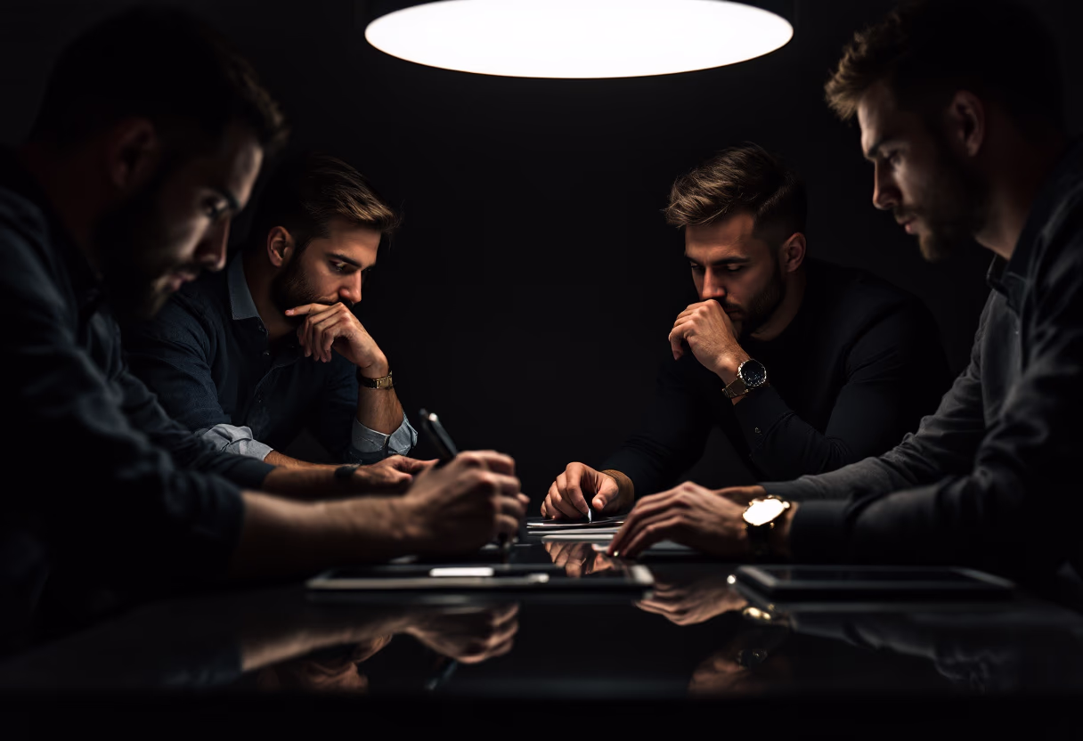 image of a diverse group of professionals in a meeting room for a digital marketing & advertising agency