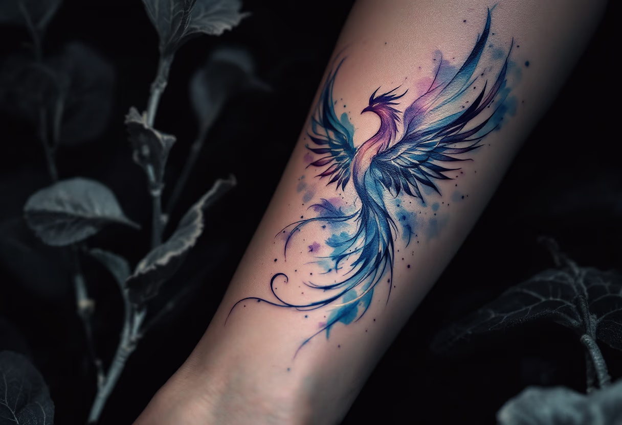 image of a watercolor tattoo design
