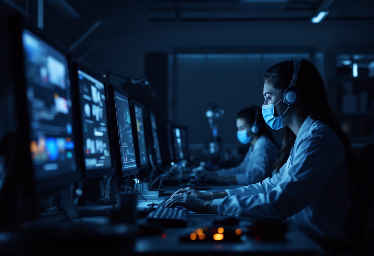 image of ai engineers working (for a ai healthcare company)
