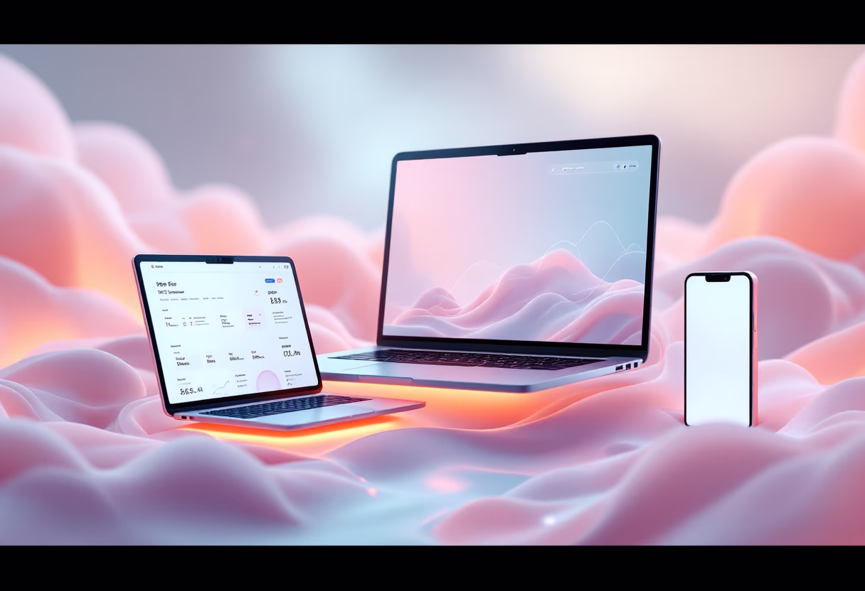 [interface] image of erp system integration on various devices