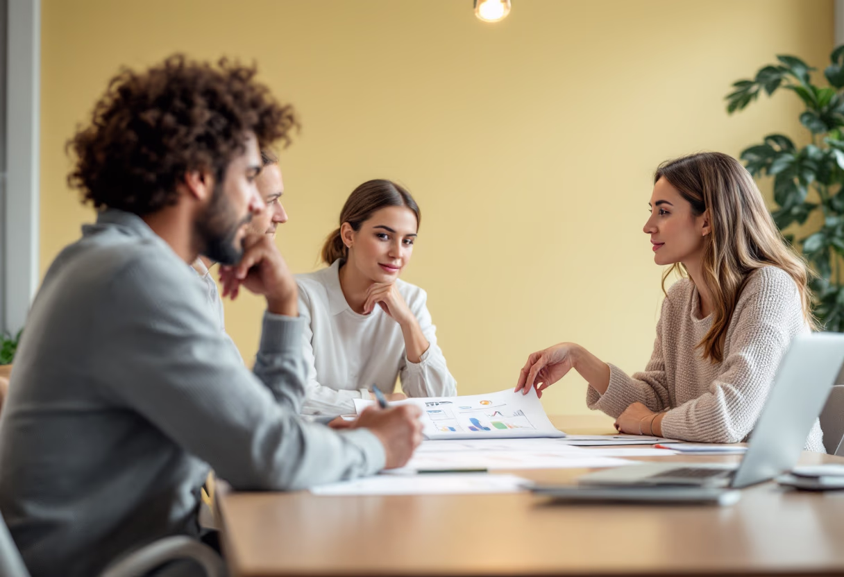 image of team collaborating on a project (for a erp company) 2