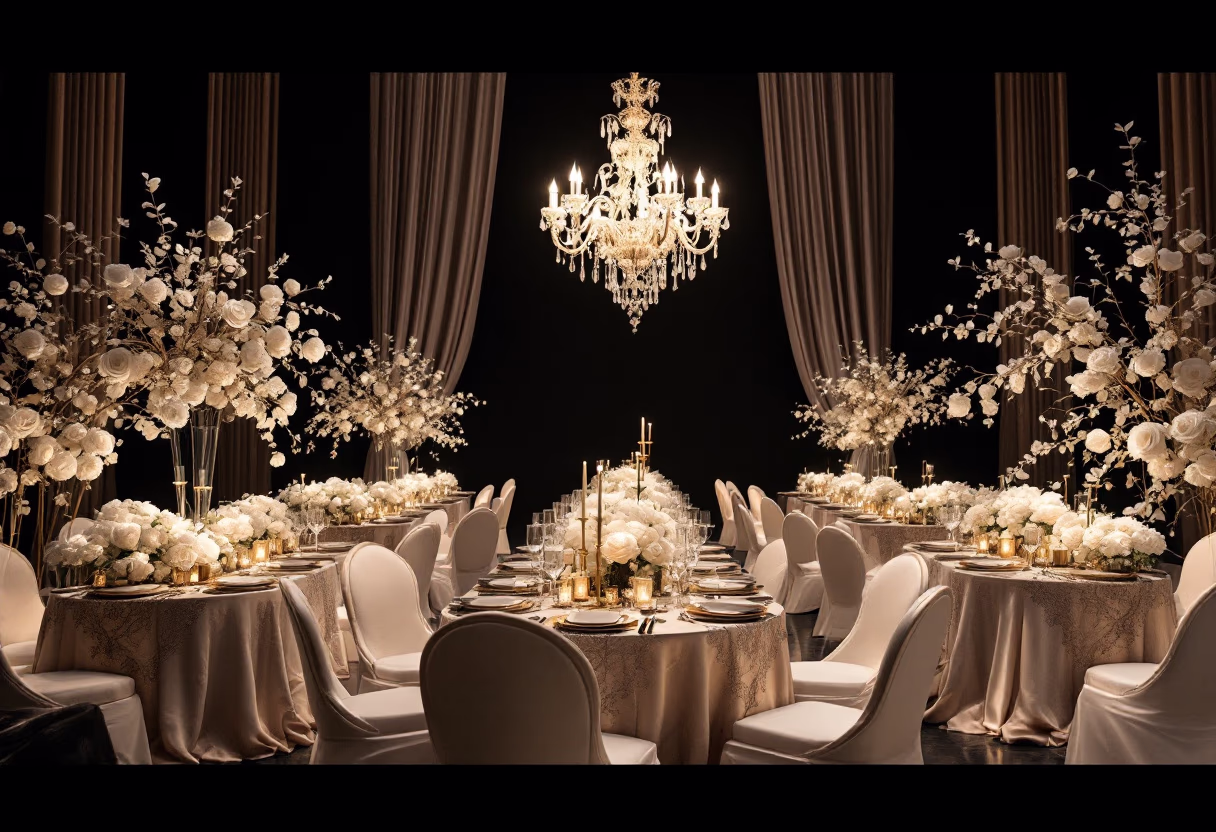 image of a decorated venue (for an event planning service)