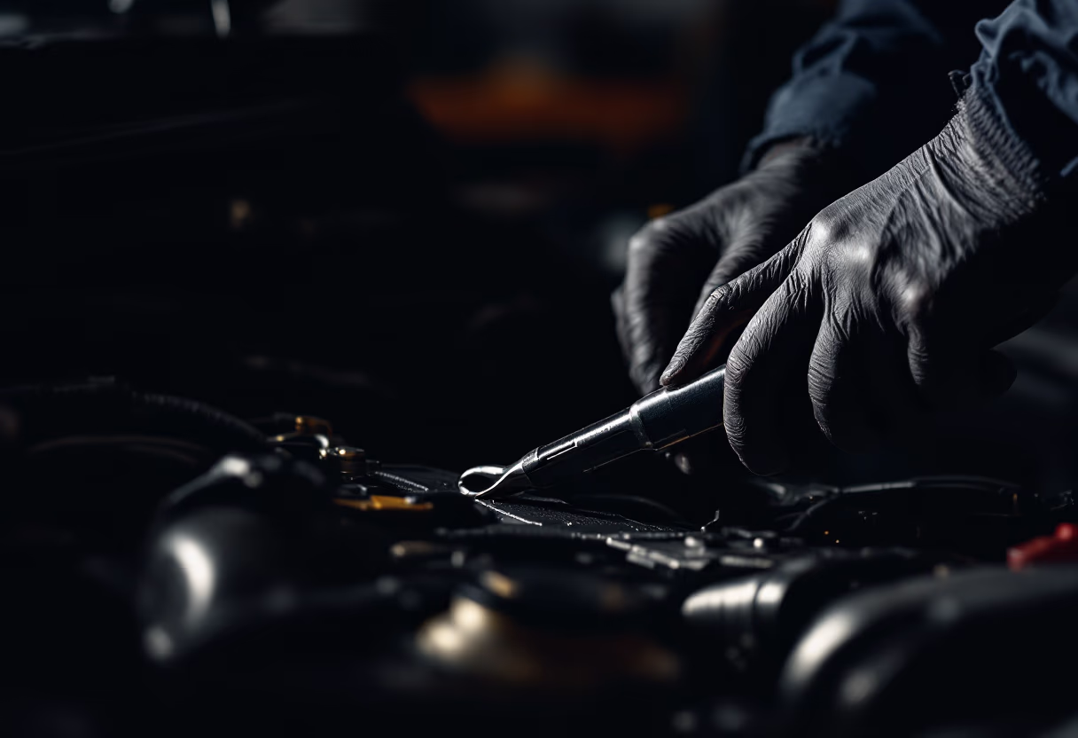 image of oil change service being performed
