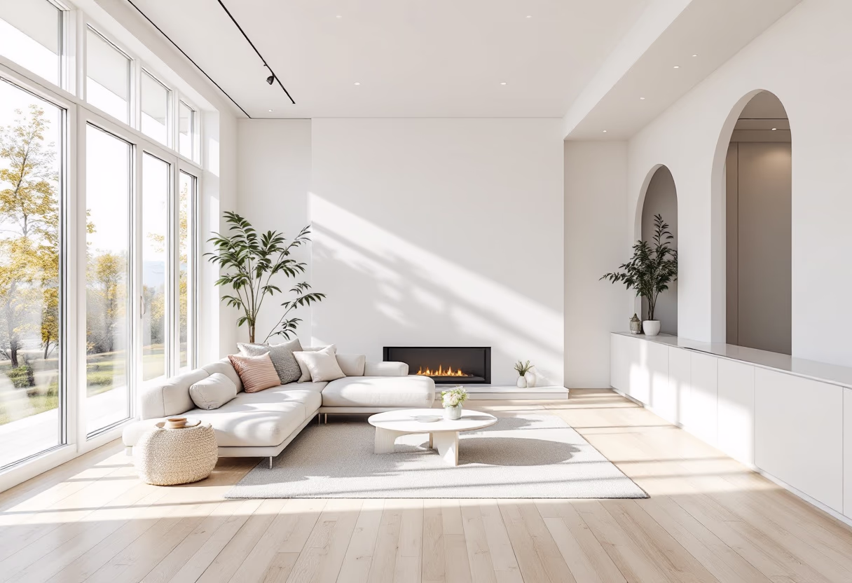 interior construction detail for a residential living room