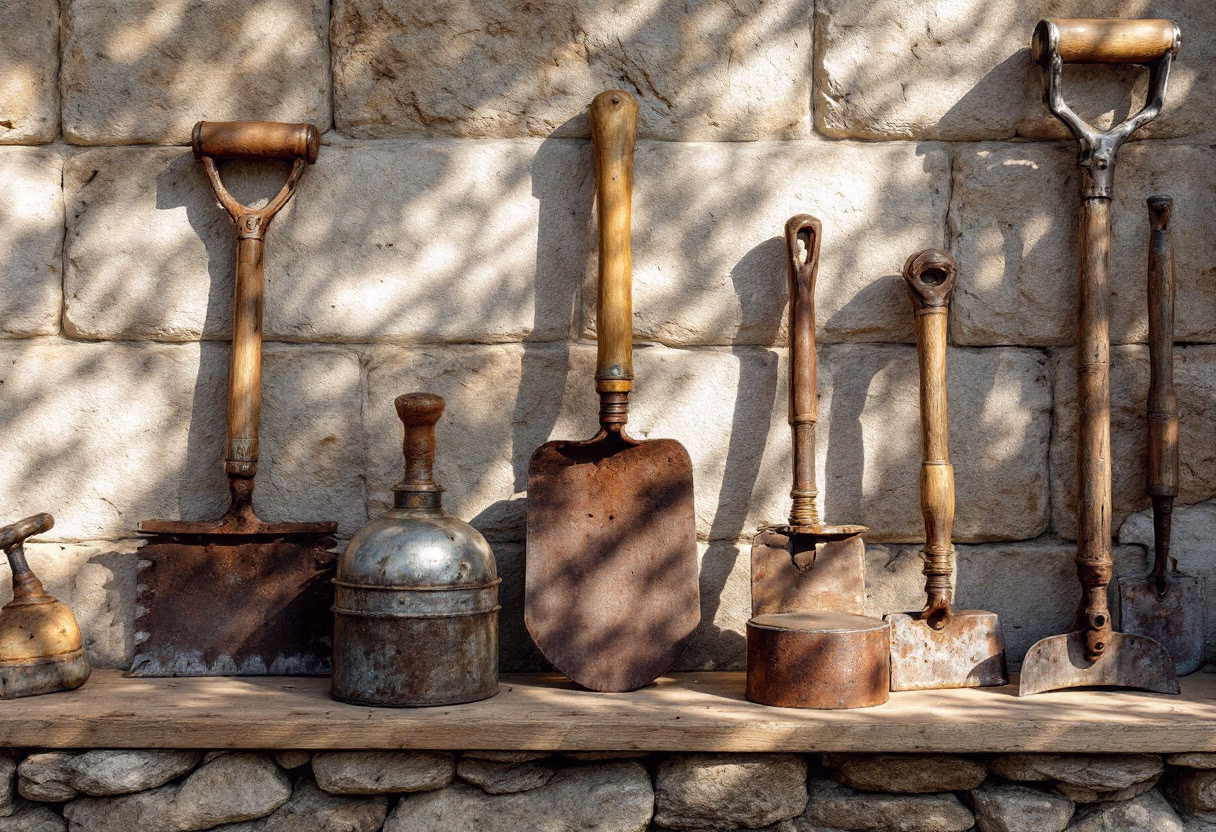 [background image] of old construction tools for a roofing contractor