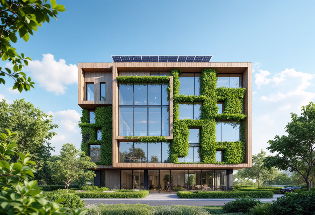 image of corporate office building (for a green tech/cleantech company)